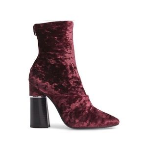 NWOT Phillip Lim Kyoto Syrah Maroon Red Crushed Velvet Boots